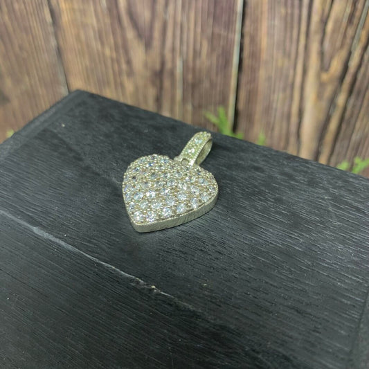 Sterling Pave Heart Pendant