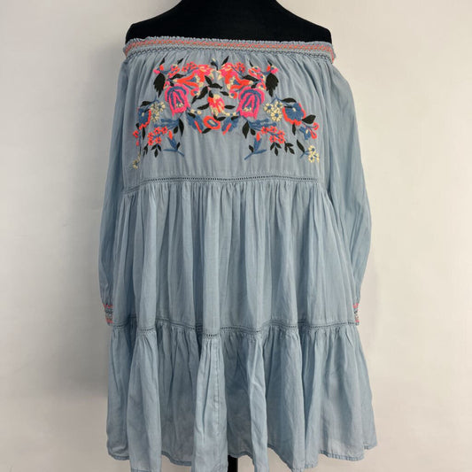 FP Off Shoulder Embroidered Tunic