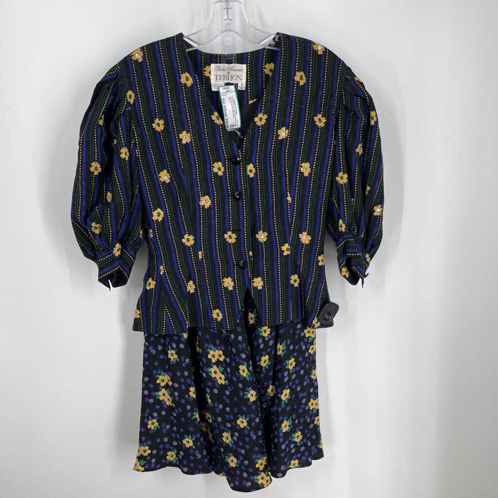 Teri Jon 2pc Silk Print Dress