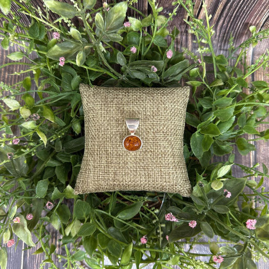 Sterling & Amber Pendant