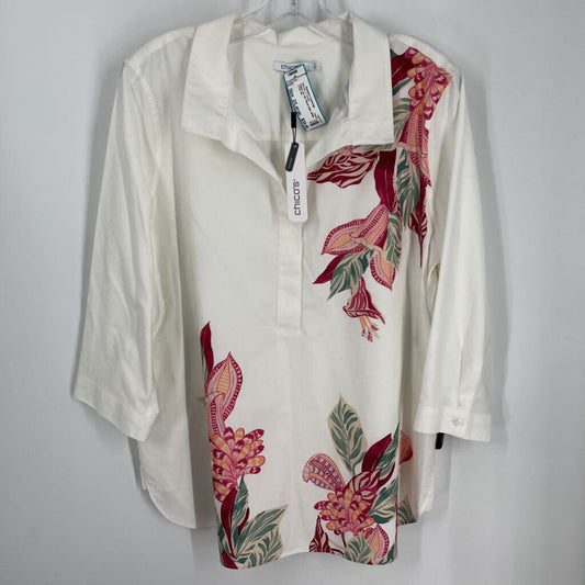 Chicos 3/4 Slv Floral Shirt