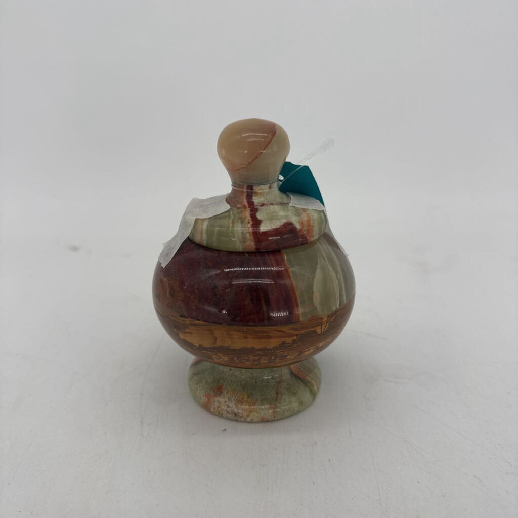 Banded Green Onyx Candy Jar