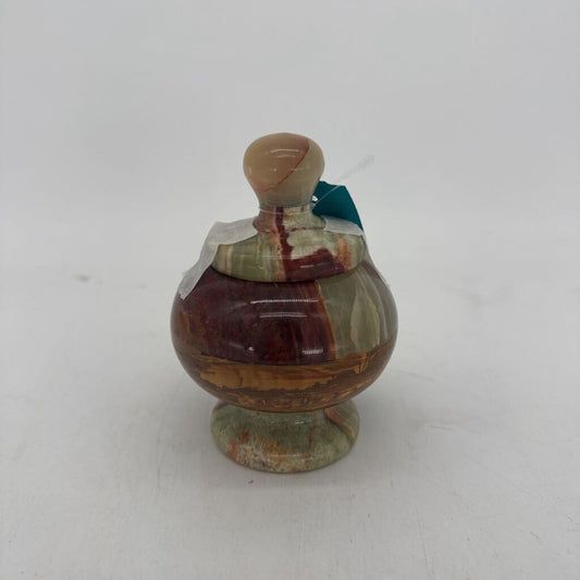 Banded Green Onyx Candy Jar