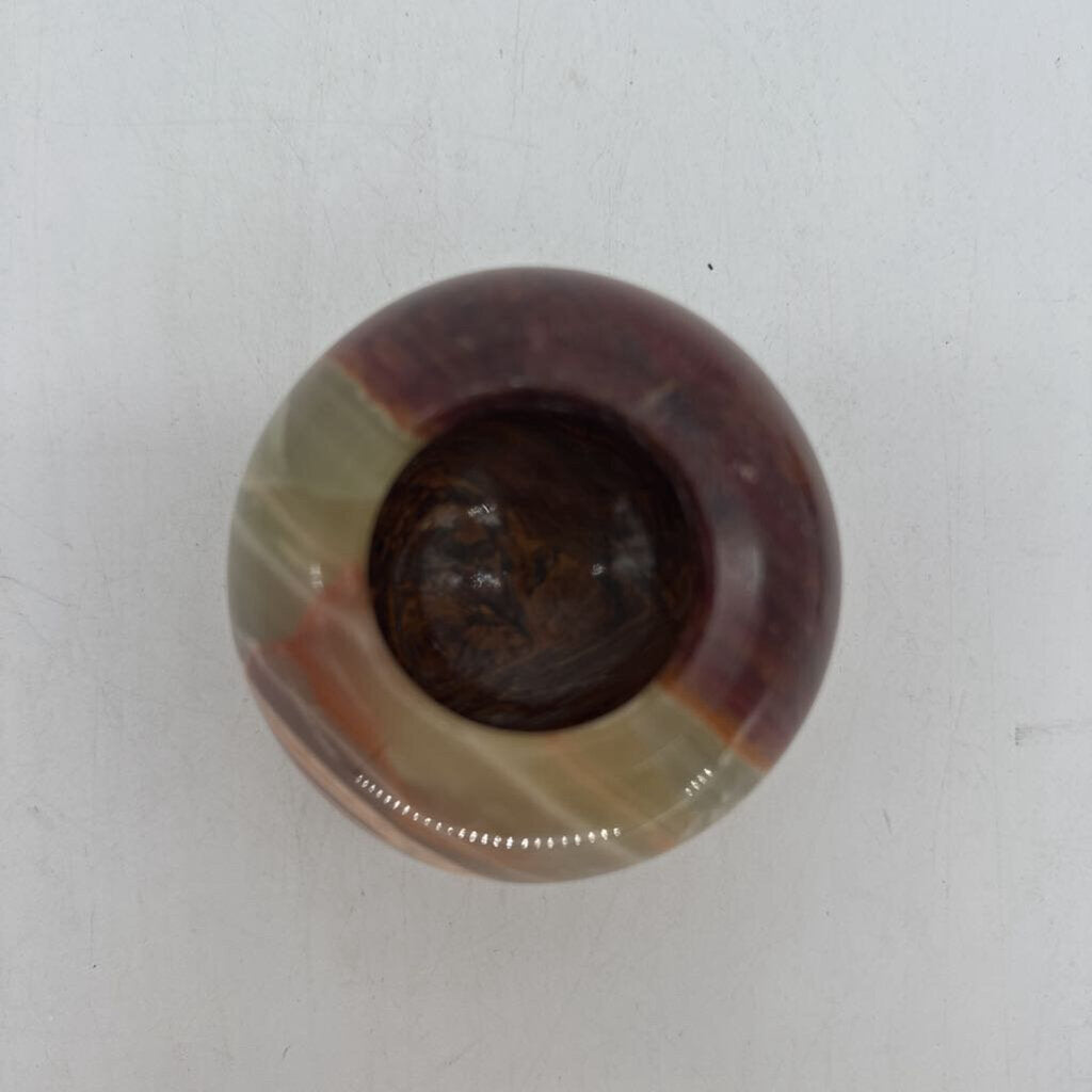 Banded Green Onyx Candy Jar