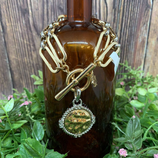 White House Black Market Mixed Coin Bracelet