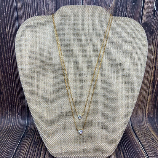 Sterling Double Heart Necklace