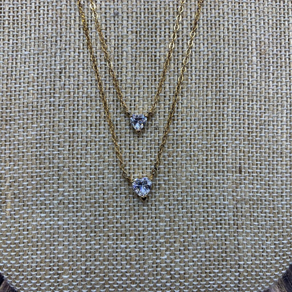 Sterling Double Heart Necklace