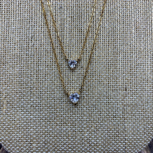 Sterling Double Heart Necklace