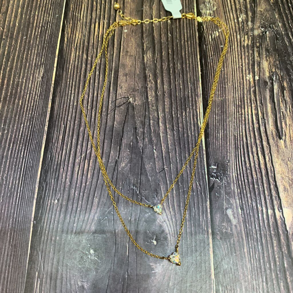 Sterling Double Heart Necklace