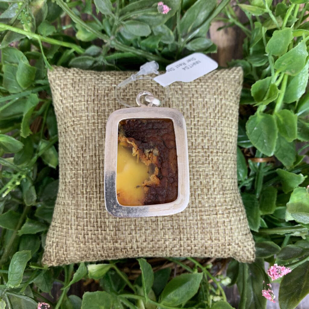 Sterling & Amber Pendant