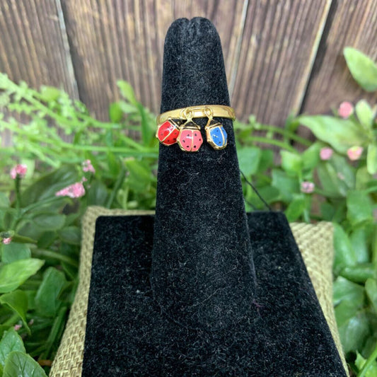 14k Ladybug Cluster Ring