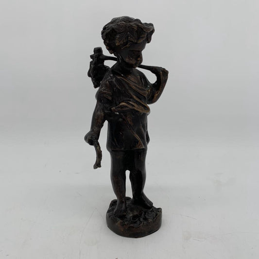 Bronze Harvester Boy Figure