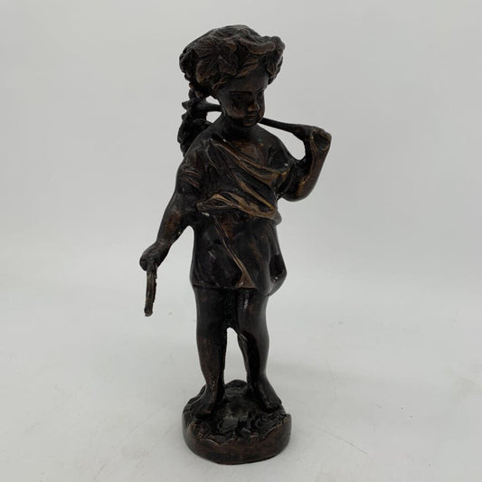 Bronze Harvester Boy Figure