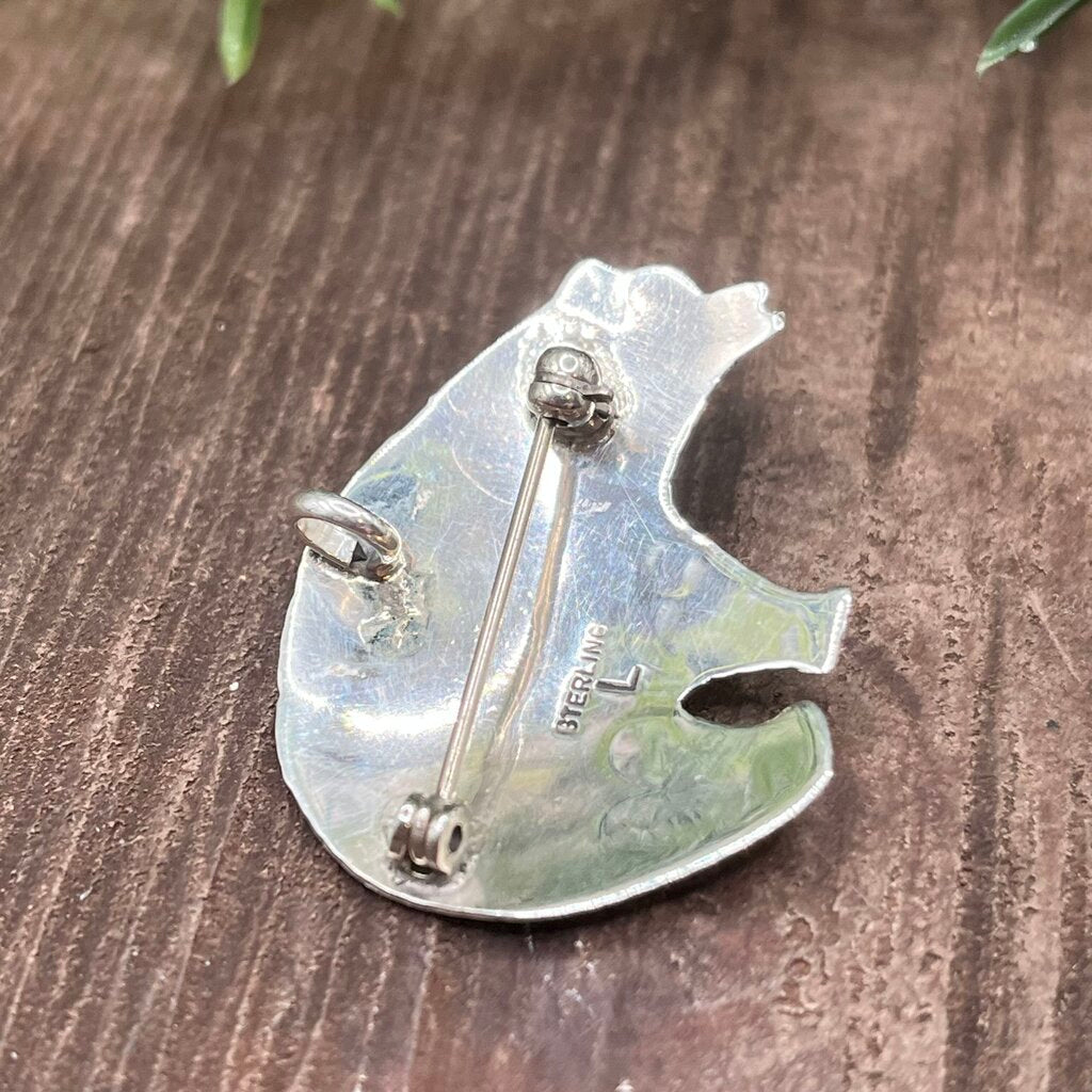 Sterling Silver Bear Pendant/Brooch
