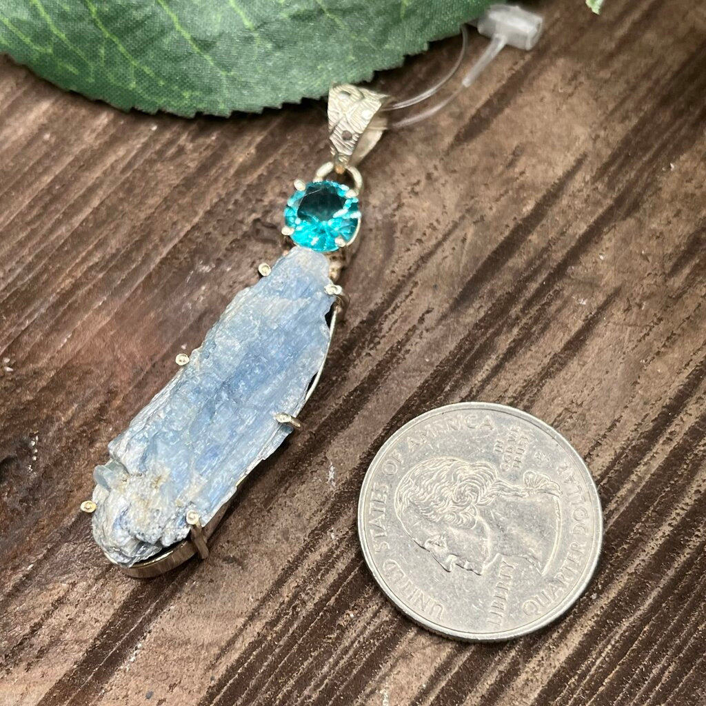 Sterling & Rough Crystal Pendant