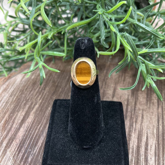 10k YG Tigers Eye Ring