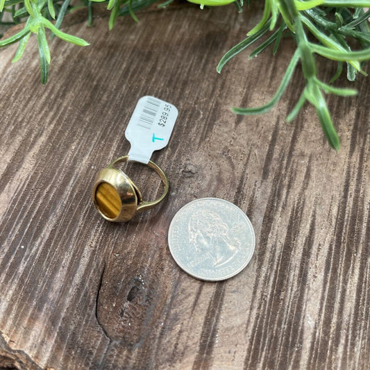 10k YG Tigers Eye Ring