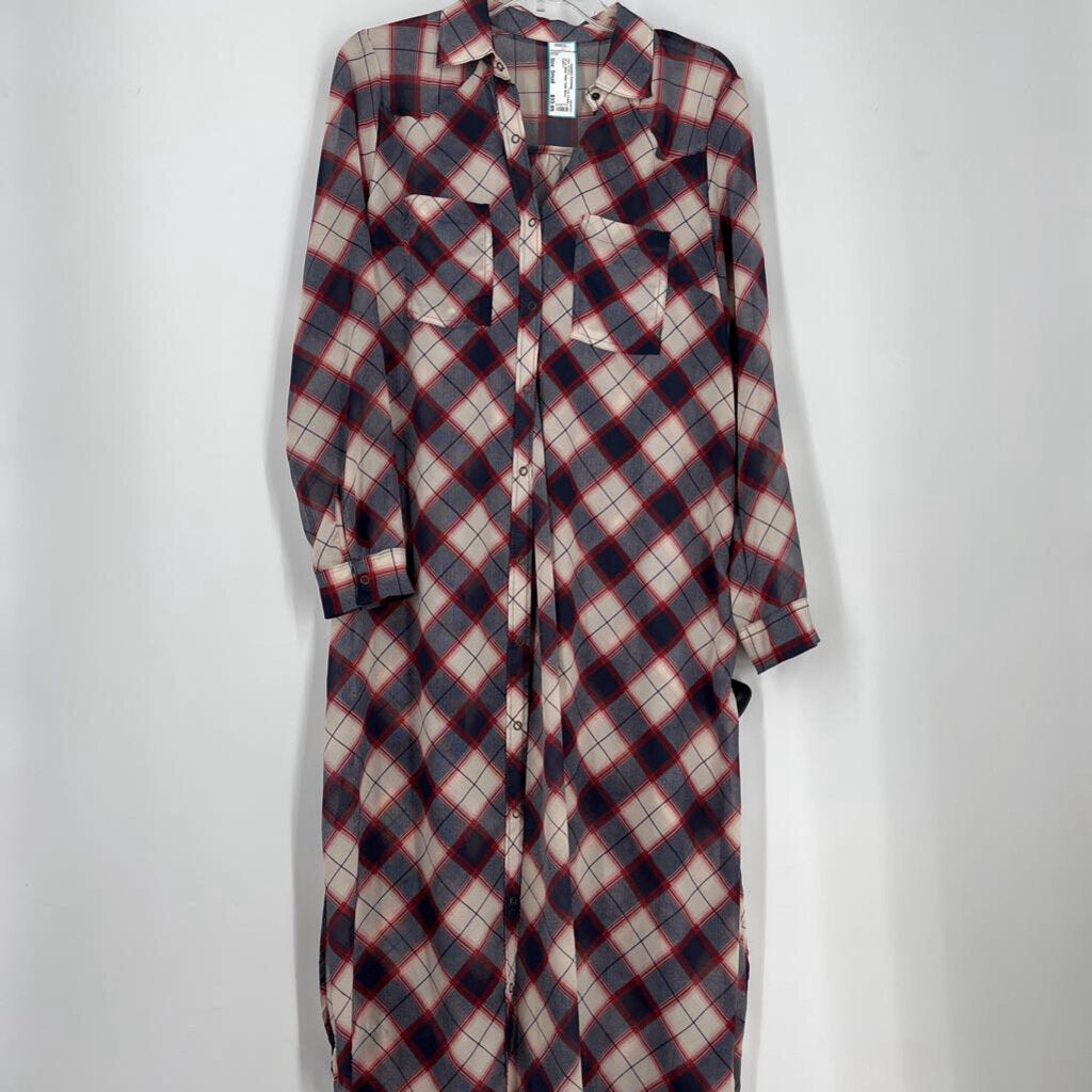 FP L/s Sheer Plaid Tunic