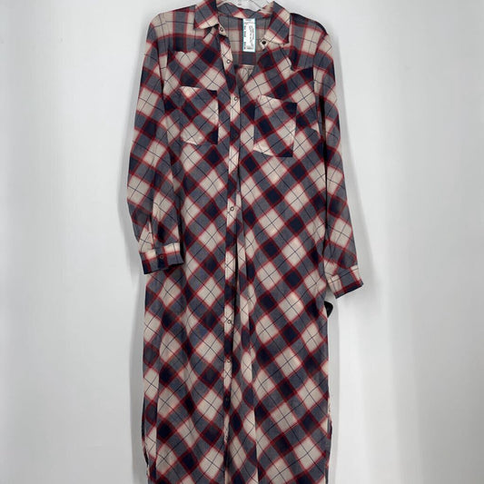 FP L/s Sheer Plaid Tunic