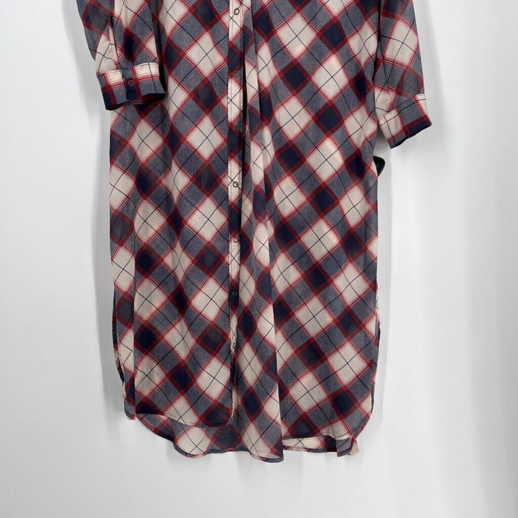 FP L/s Sheer Plaid Tunic