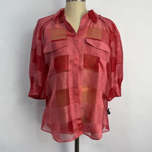 Rebecca Taylor Sheer Checked Blouse