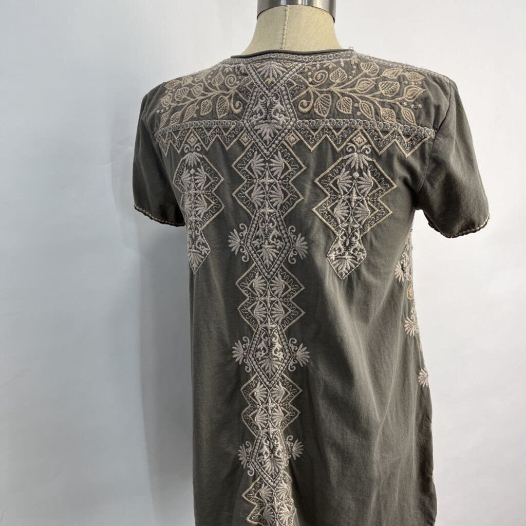 Johnny Was S/s Embroidered Shirt