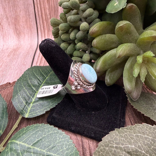Larimar Stone Sterling Ring