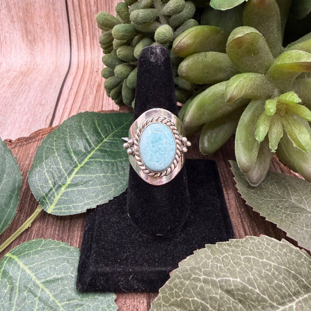 Larimar Stone Sterling Ring