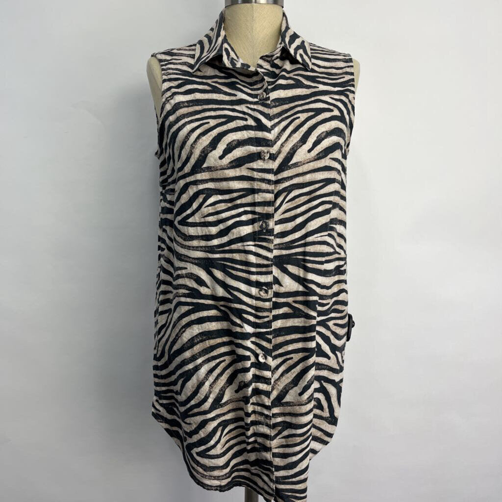 Joie Sleeveless Animal Print Shirt
