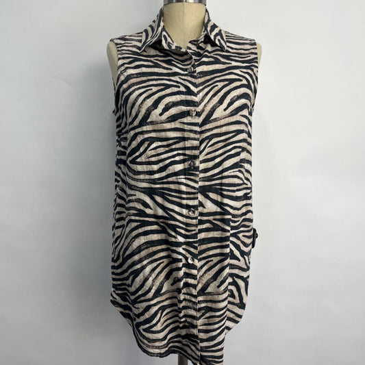 Joie Sleeveless Animal Print Shirt