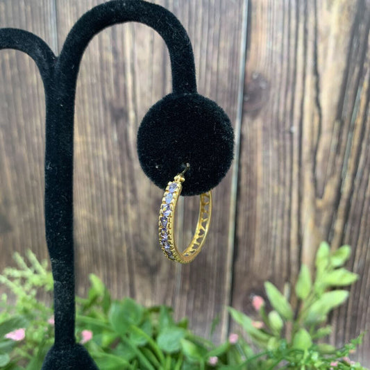 14k Gem Hoop Errngs