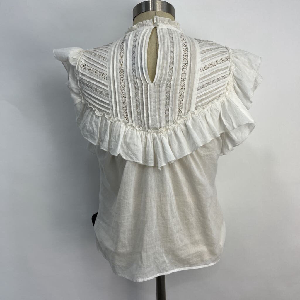 Veronica Beard S/s Ruffled Shirt