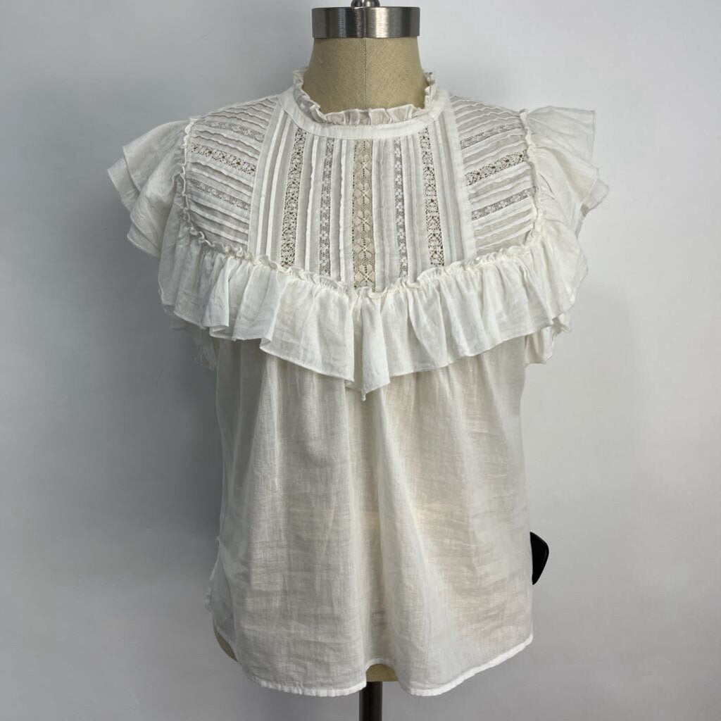 Veronica Beard S/s Ruffled Shirt