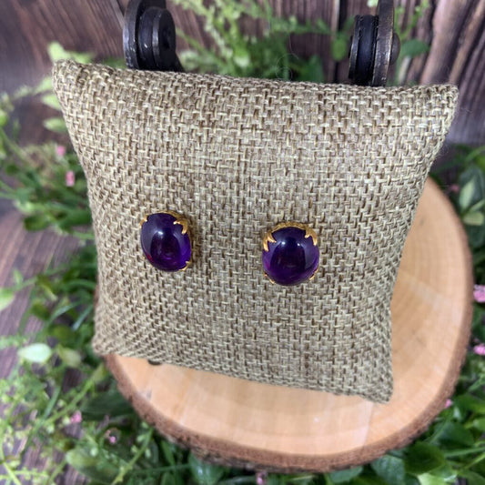 14k Oval Gem Earrings