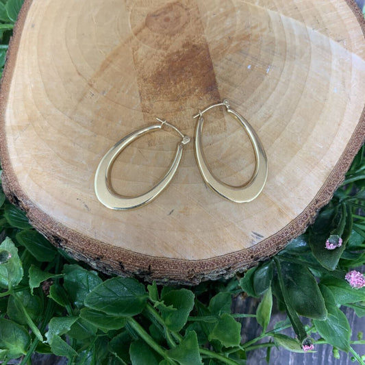 14k Oval Hoop Errngs