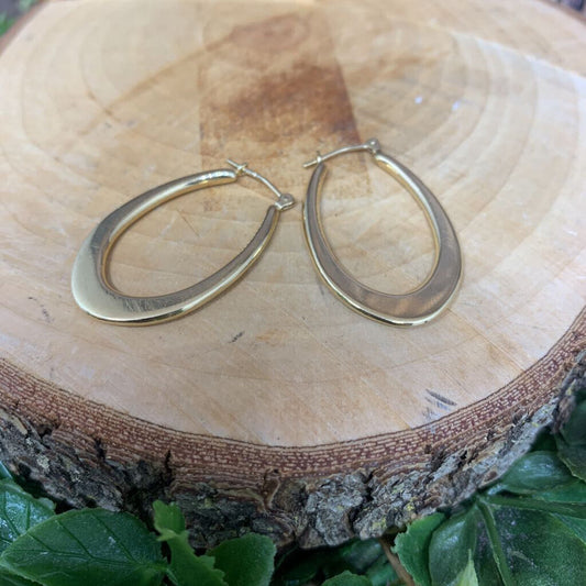 14k Oval Hoop Errngs