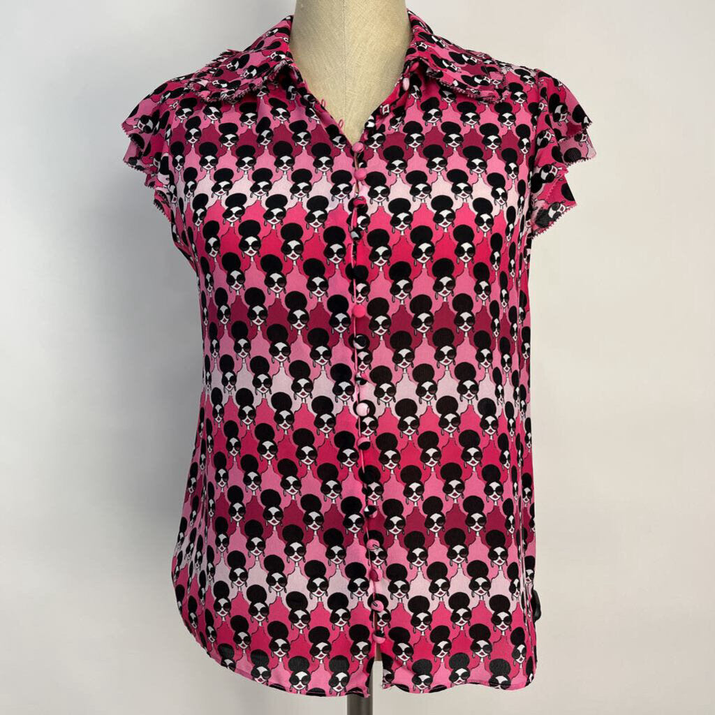 Alice + Olivia S/s Silk Shirt