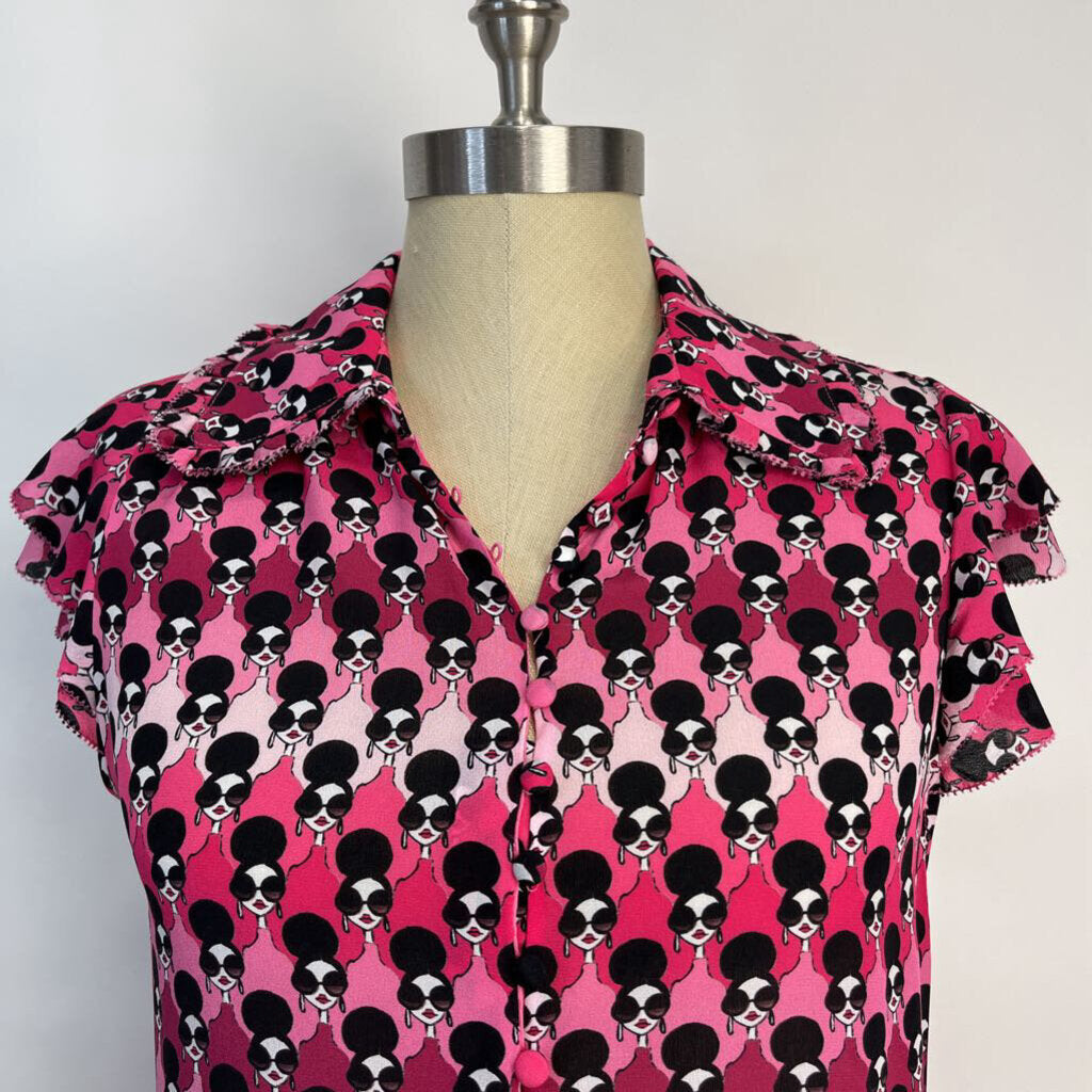 Alice + Olivia S/s Silk Shirt