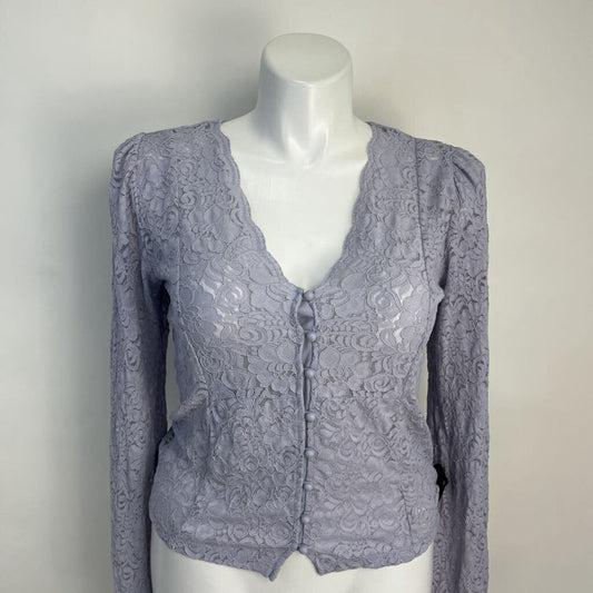 Anthropologie L/s Crochet Shirt