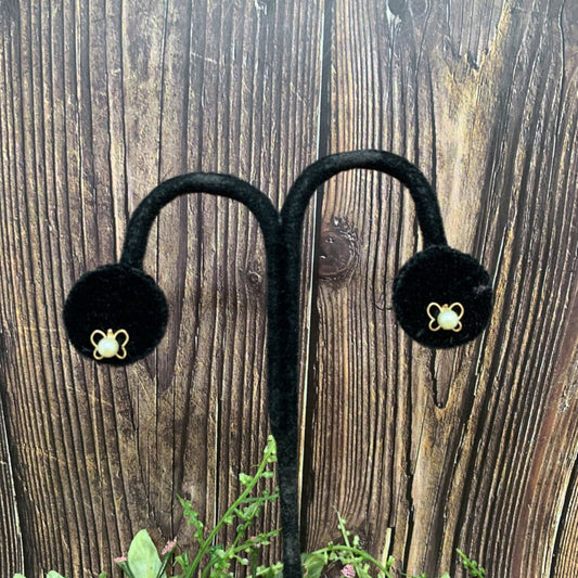 10k Butterfly Pearl Earrings