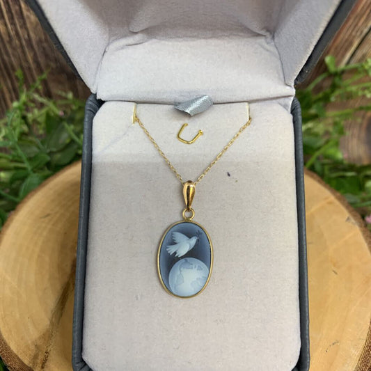 14k Dove Cameo Ncklc