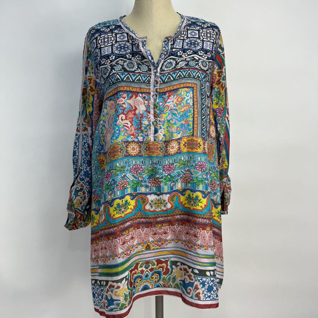 Johnny Was L/s Silk Floral Shirt