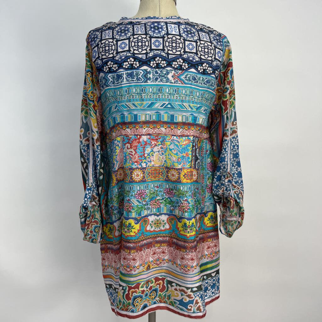 Johnny Was L/s Silk Floral Shirt