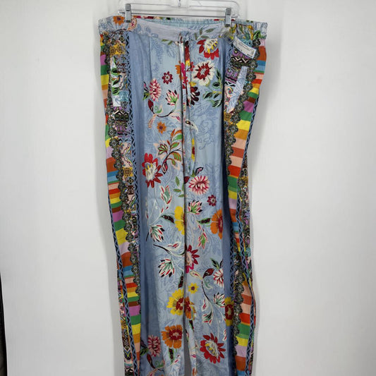 Johnny Was Silk Floral Pallazzo Pants