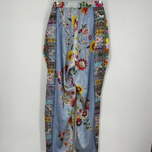 Johnny Was Silk Floral Pallazzo Pants