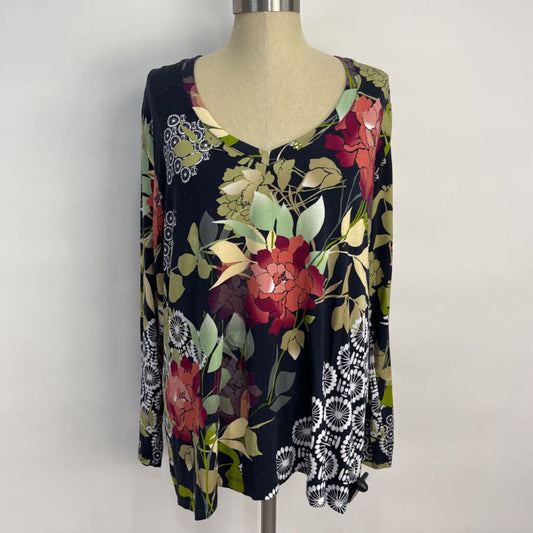 Johnny Was L/s Floral Tee