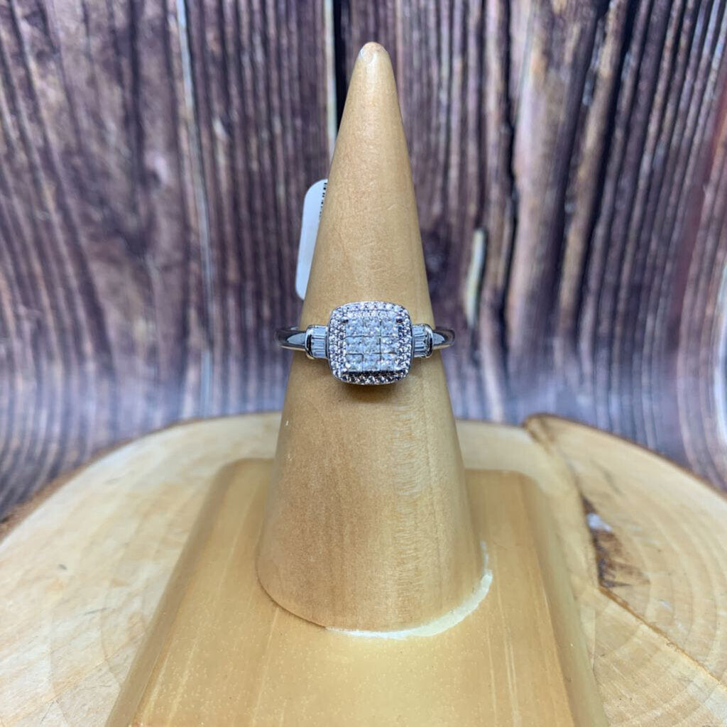 Sterling Gem Cluster Ring