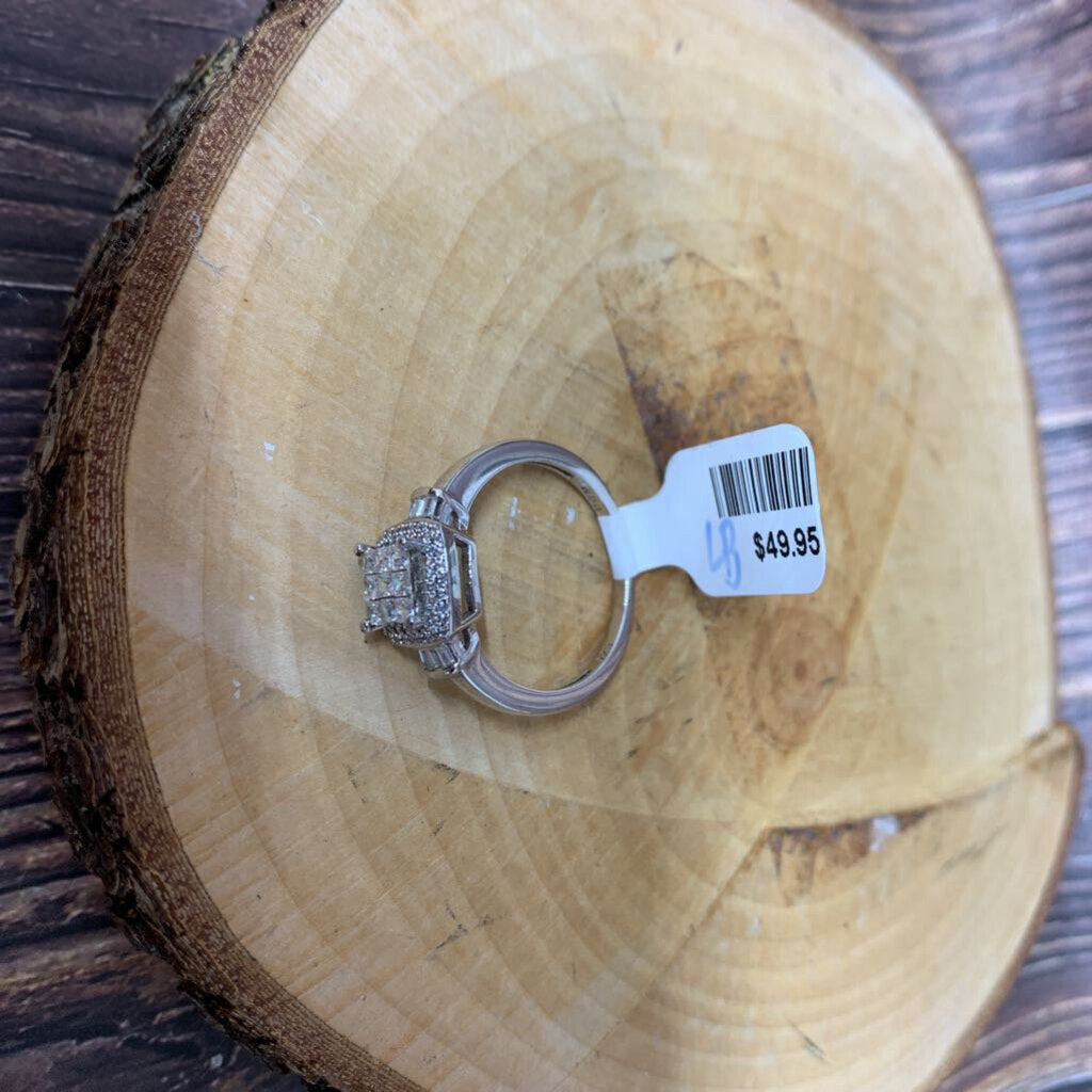 Sterling Gem Cluster Ring