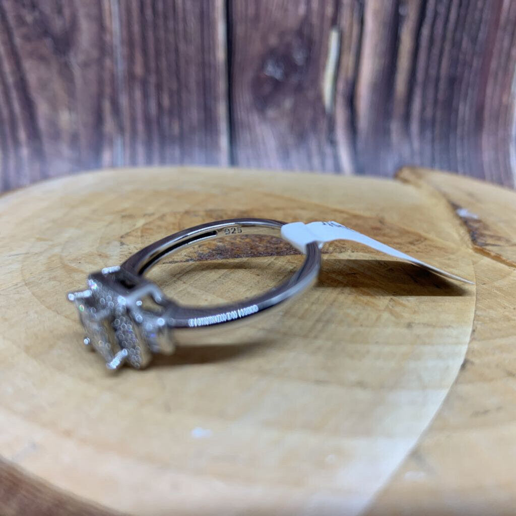 Sterling Gem Cluster Ring