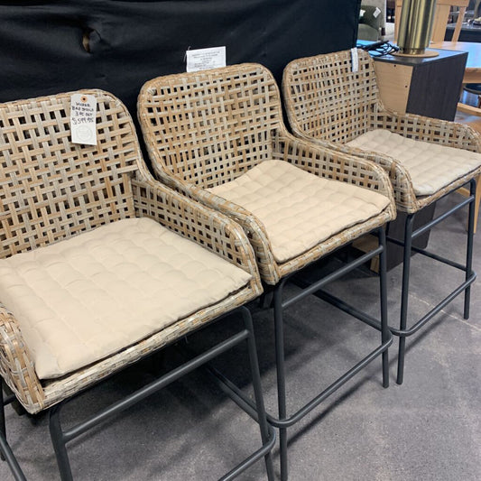 Wicker & Metal Bar Stools